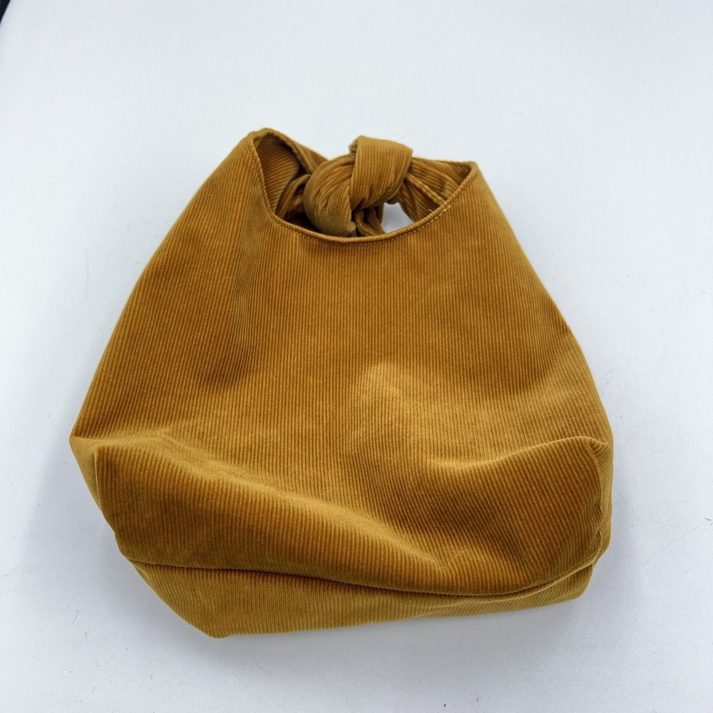 MERIT Corduroy Knot Bag Mustard Yellow Handbag Limited Edition Chic Tote